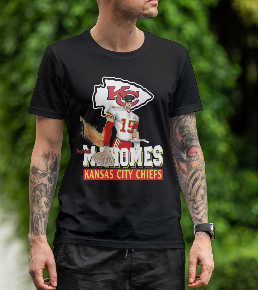 Patrick Mahomes Kc Kansas City Chiefs Football Flame T-Shirt