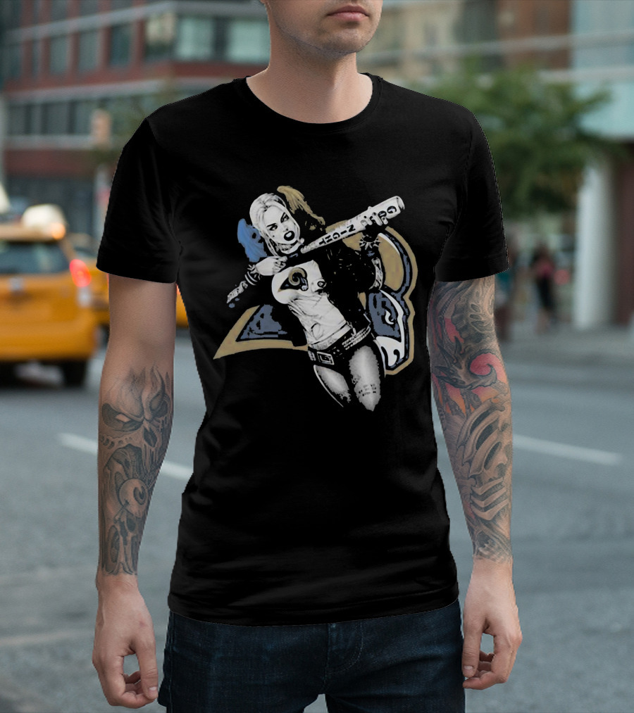 Dc Harley Quinn Rams Bat Villain Crossover T-Shirt