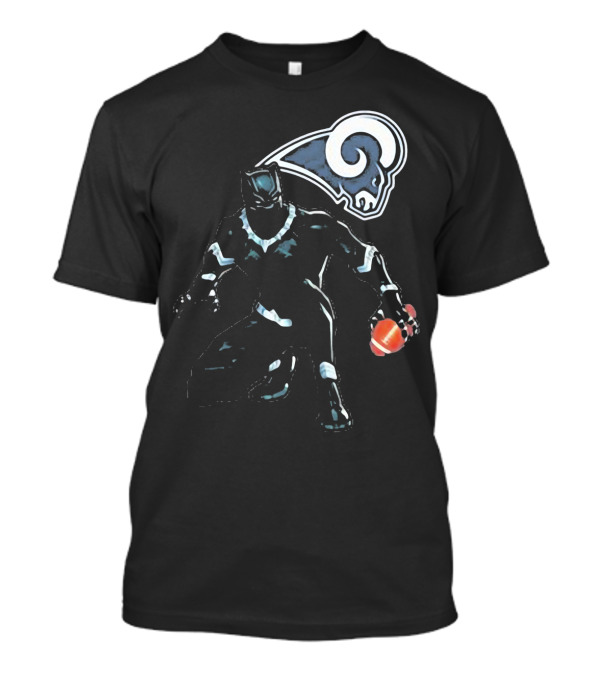Black Panther Rams Football Crossover Los Angeles Rams T-Shirt