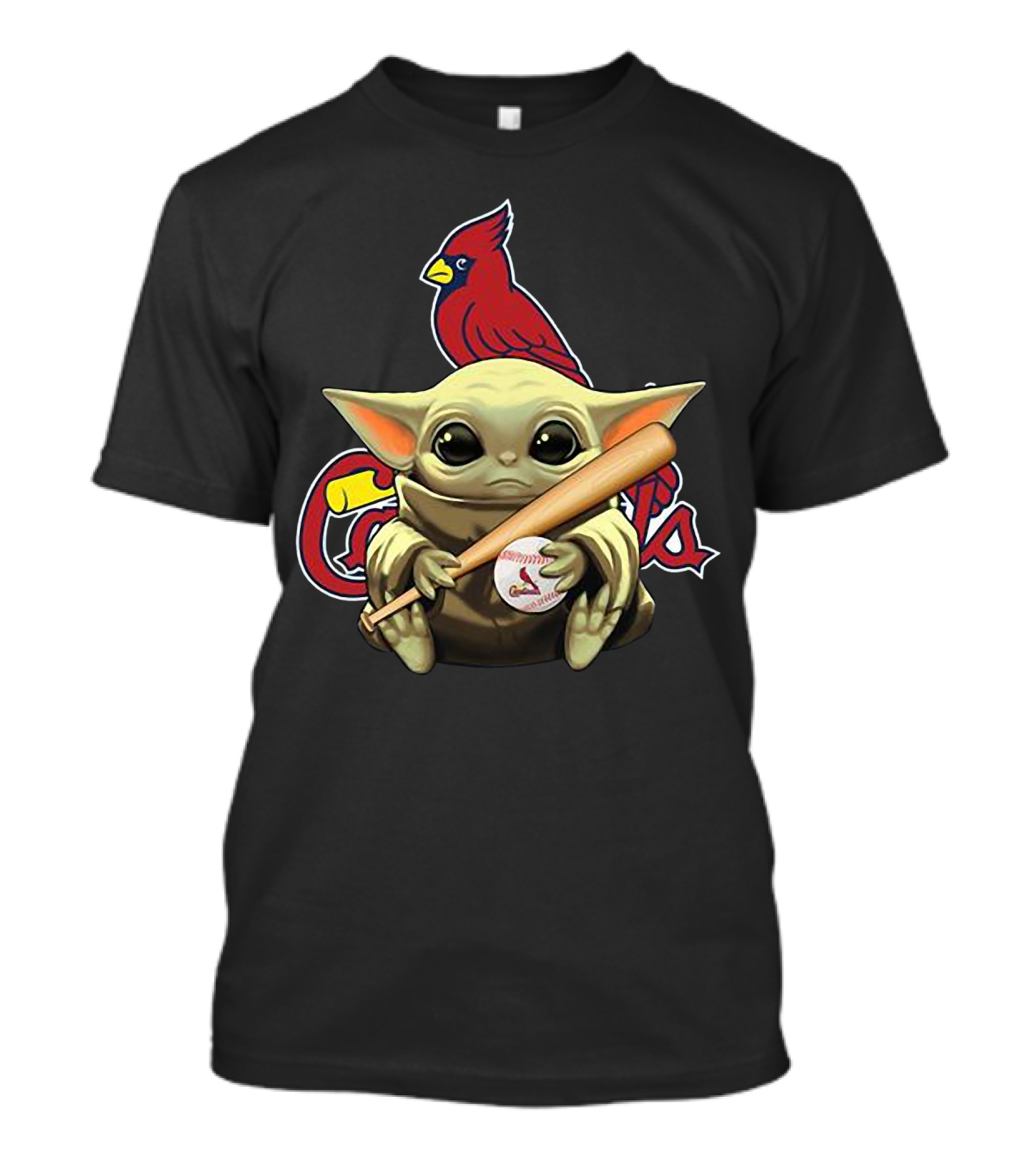 Baby Yoda St. Louis Cardinals Baseball Bat And Ball With Cardinal T-Shirt