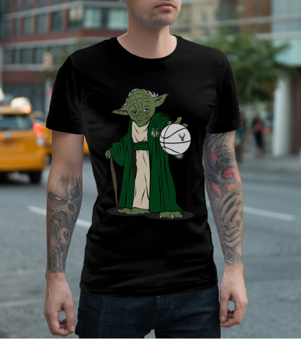 MASTER YODA MILWAUKEE BUCKS BASKETBALL JEDI T-Shirt