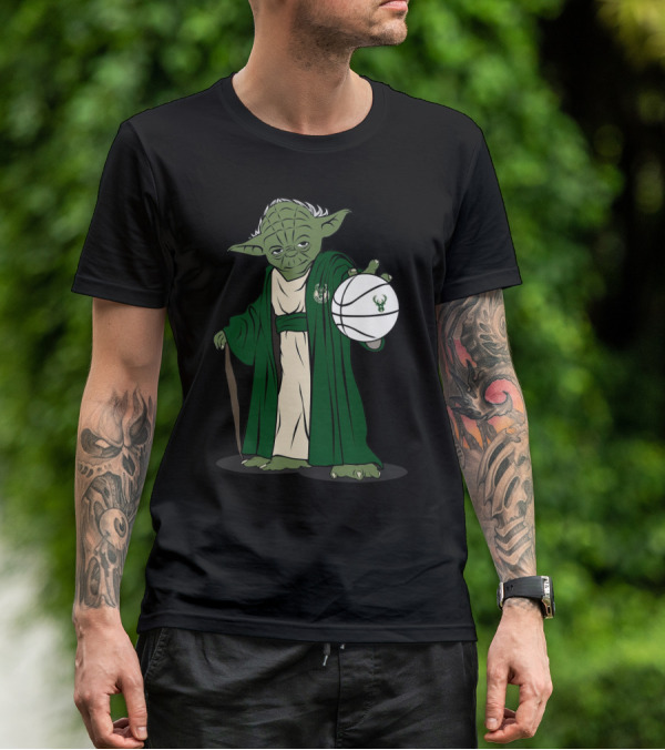 MASTER YODA MILWAUKEE BUCKS BASKETBALL JEDI T-Shirt