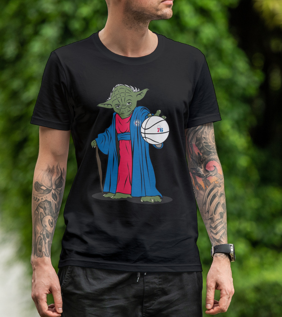 Master Yoda Philadelphia 76Ers Star Wars NBA Crossover T-Shirt