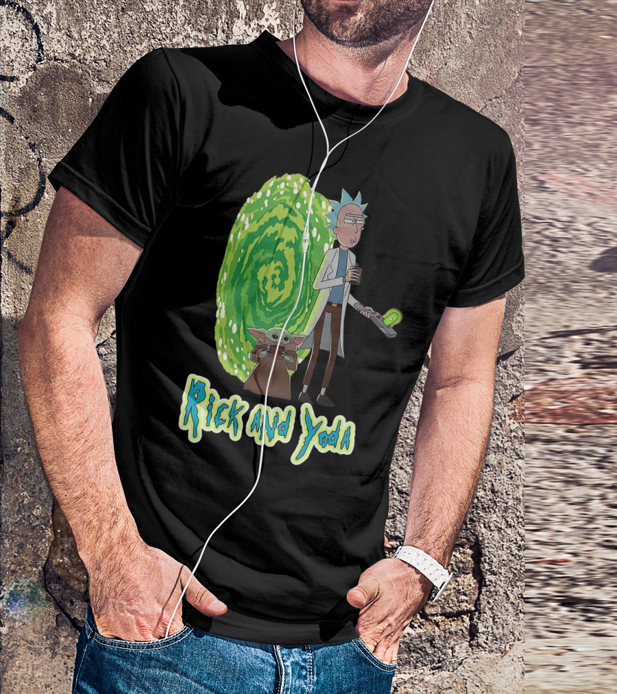 Rick And Yoda Portal Adventure T-Shirt