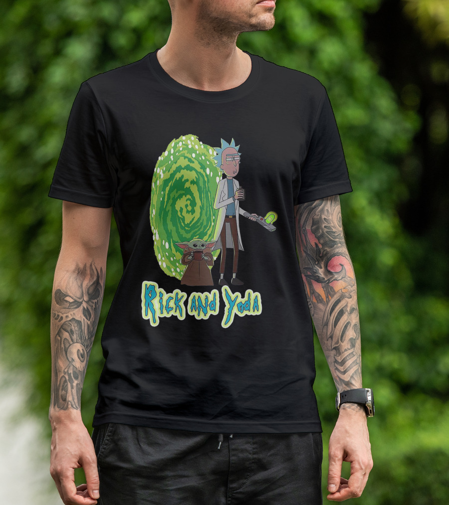 Rick And Yoda Portal Adventure T-Shirt
