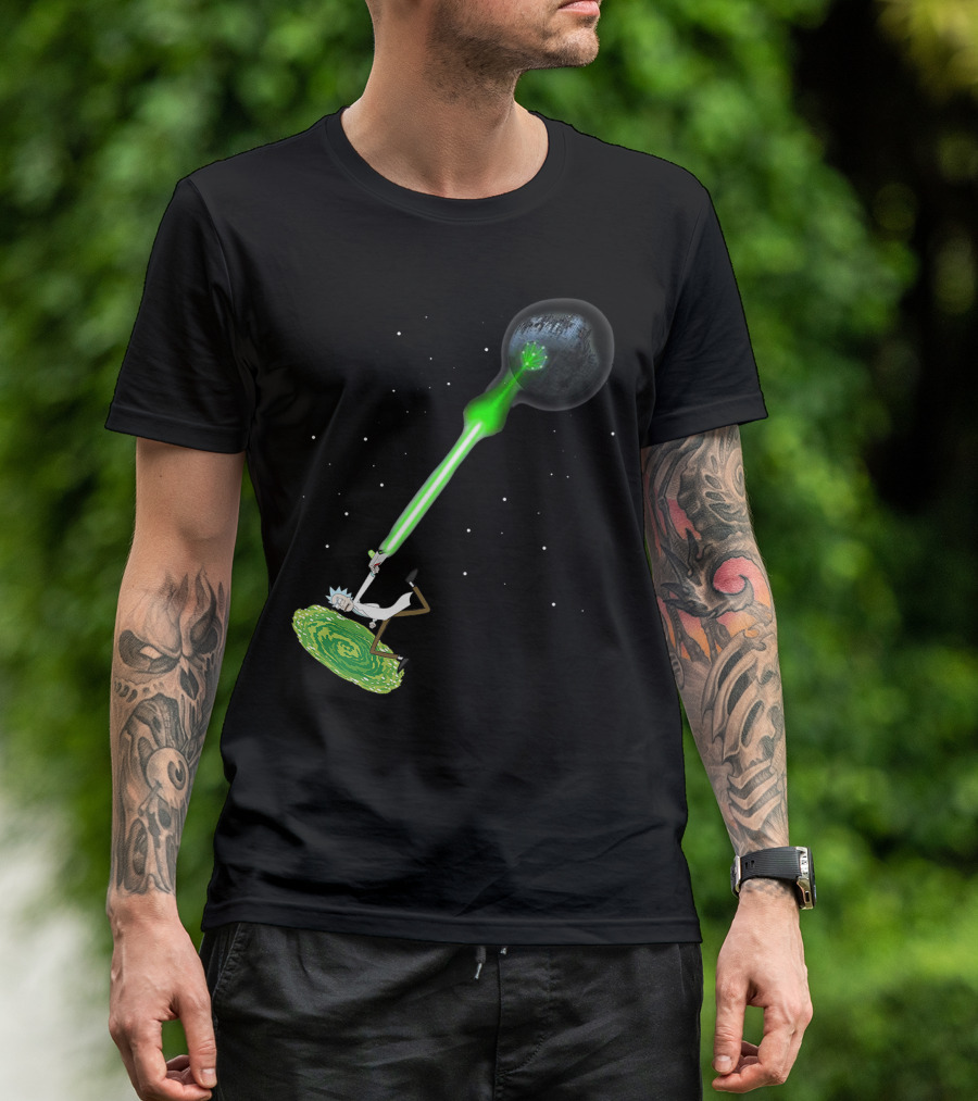 Rick Sanchez Kamehameha Death Star T-Shirt