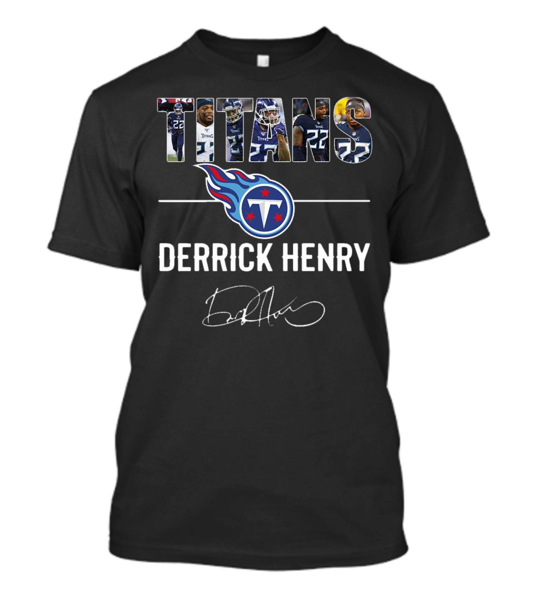Tennessee Titans Derrick Henry Signature Jersey Nfl Football T-Shirt