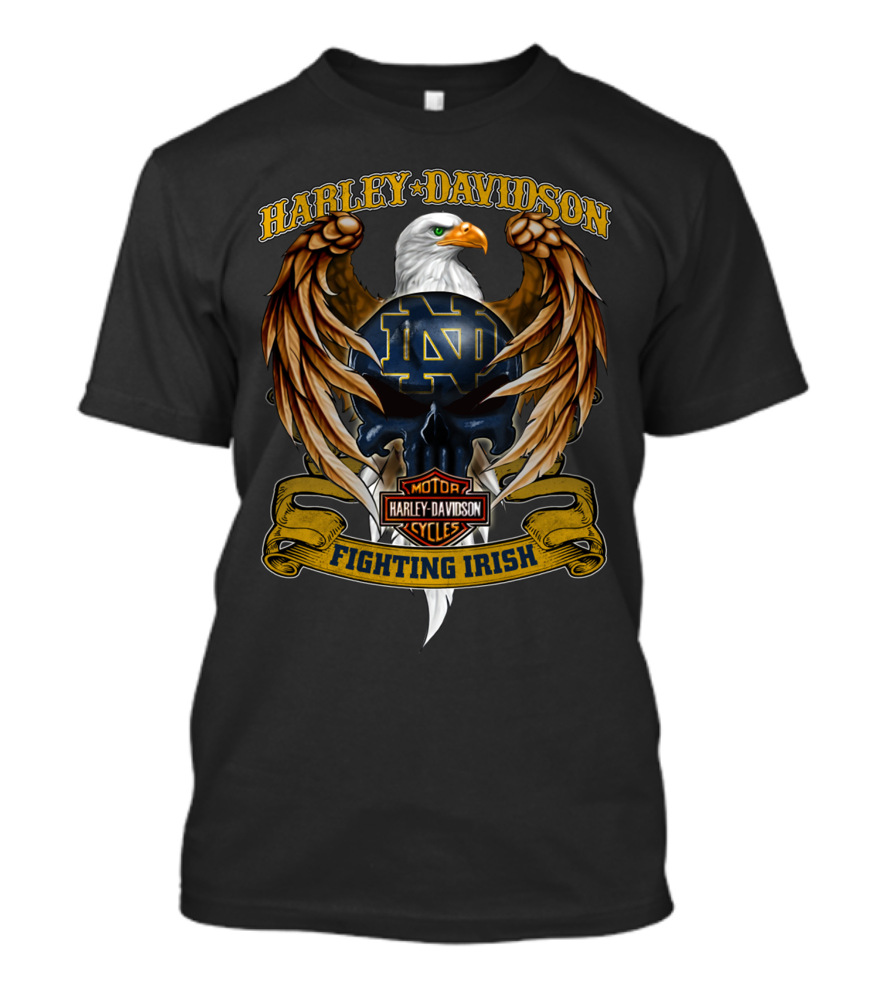 Harley Davidson Motor Cycles Notre Dame Fighting Irish T-Shirt