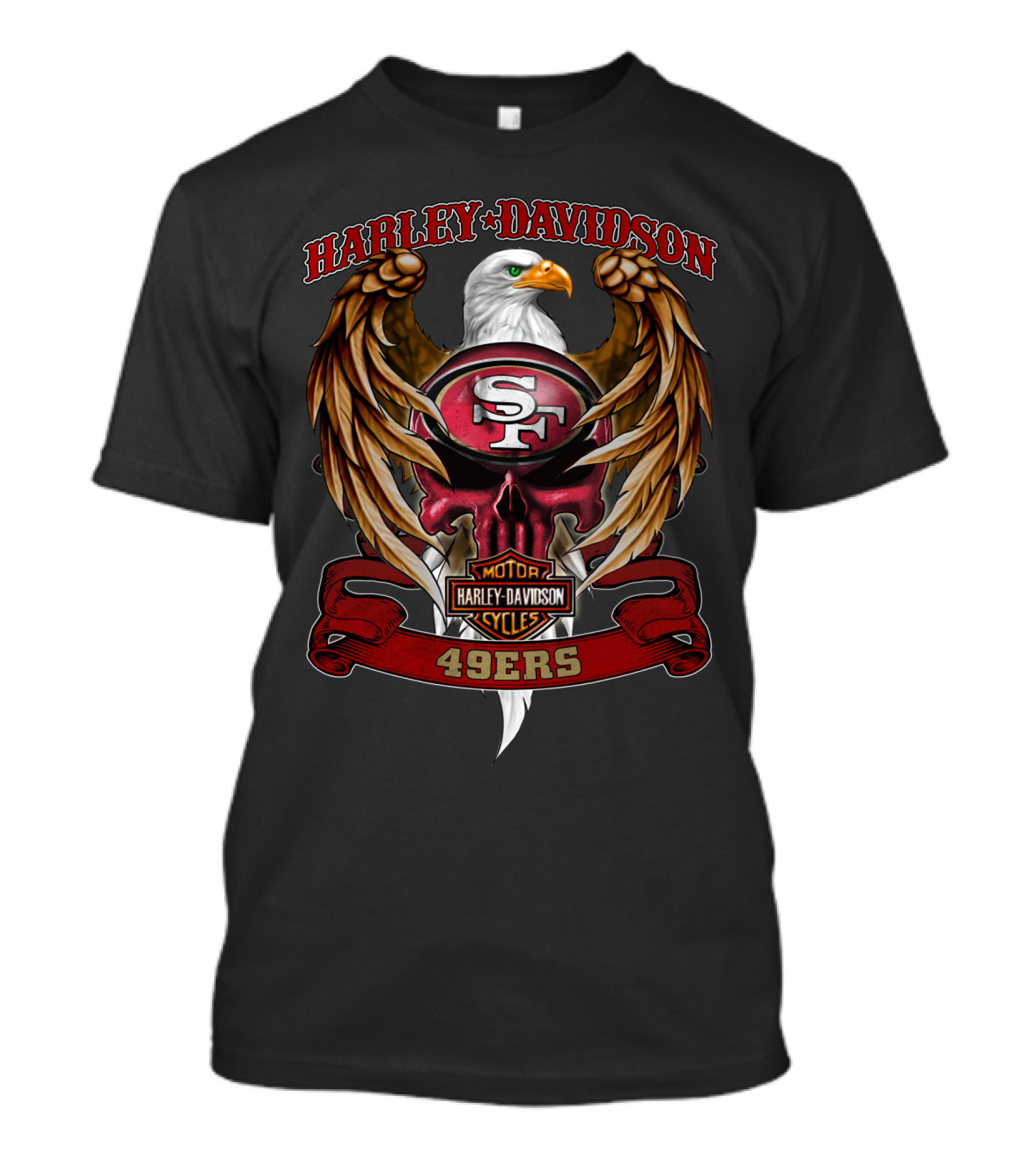 Harley Davidson San Francisco 49ers Sf Motorcycle Cycles 49ers Eagle T-Shirt