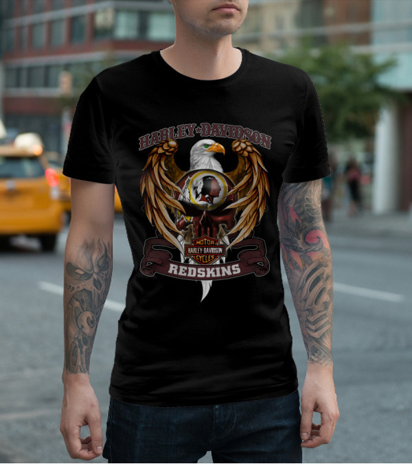 Harley Davidson Redskins Motorcycles Nfl Washington Redskins Eagle T-Shirt