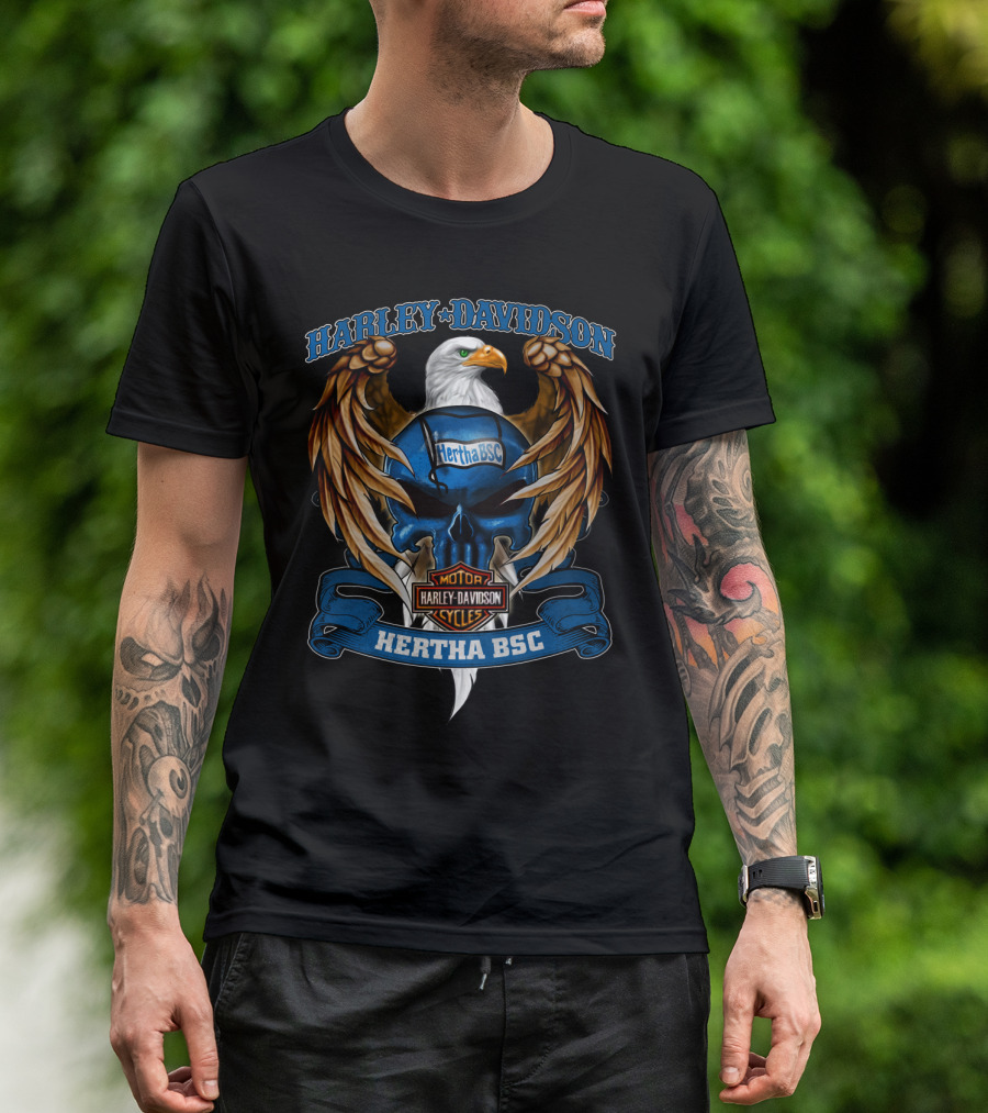Harley Davidson Hertha Bsc Motor Cycles Bundesliga Eagle T-Shirt