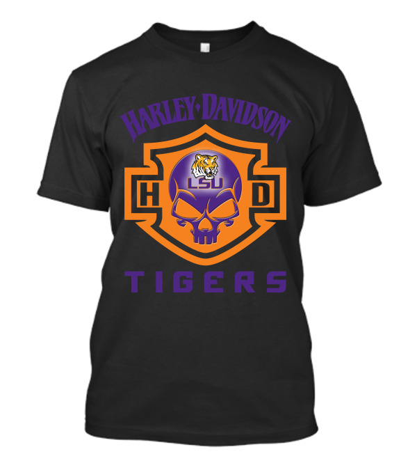 Harley Davidson Lsu Tigers Ncaa Football Fans Hd 127 T-Shirt