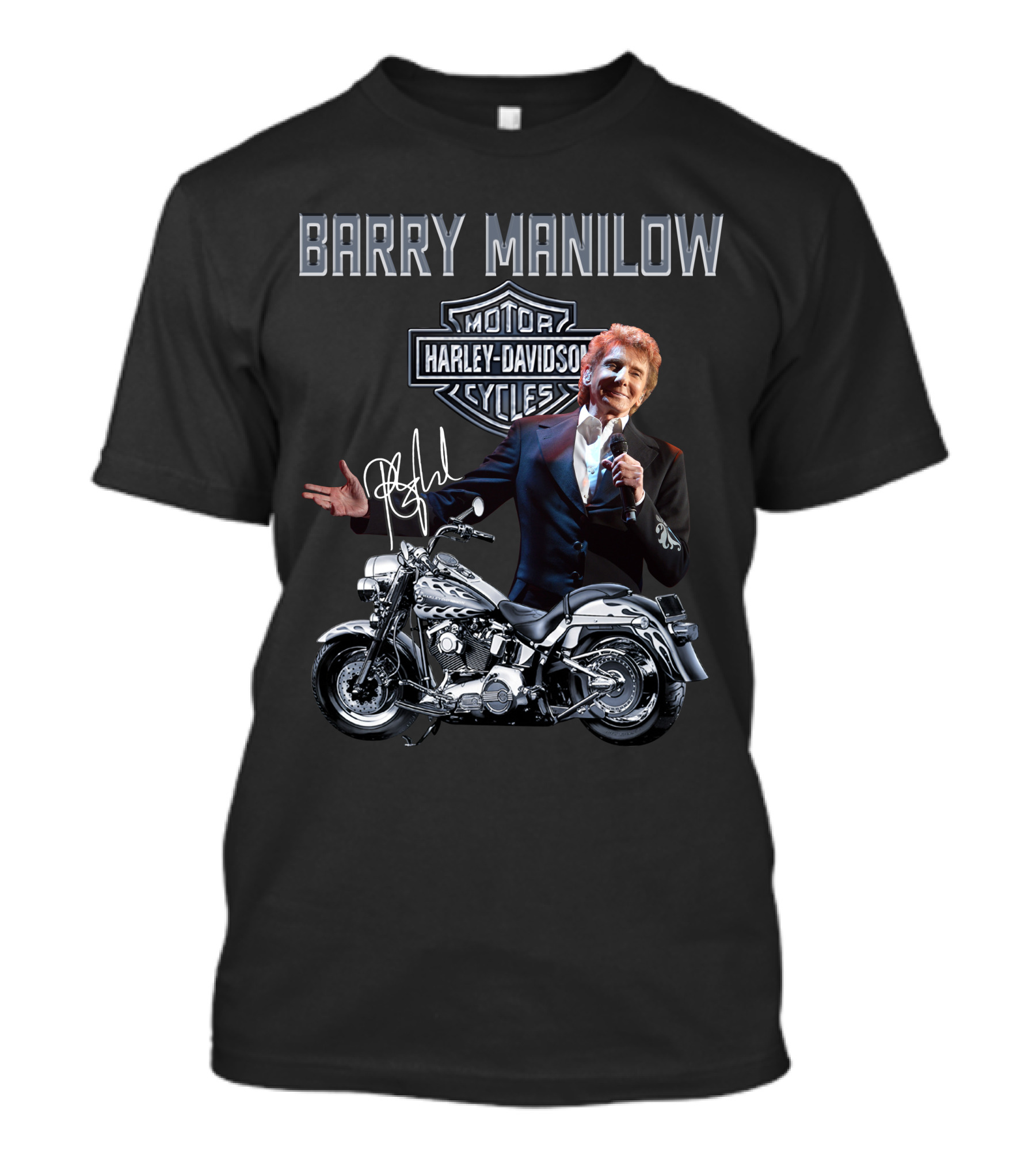 Barry Manilow Harley Davidson Motorcycles T-Shirt