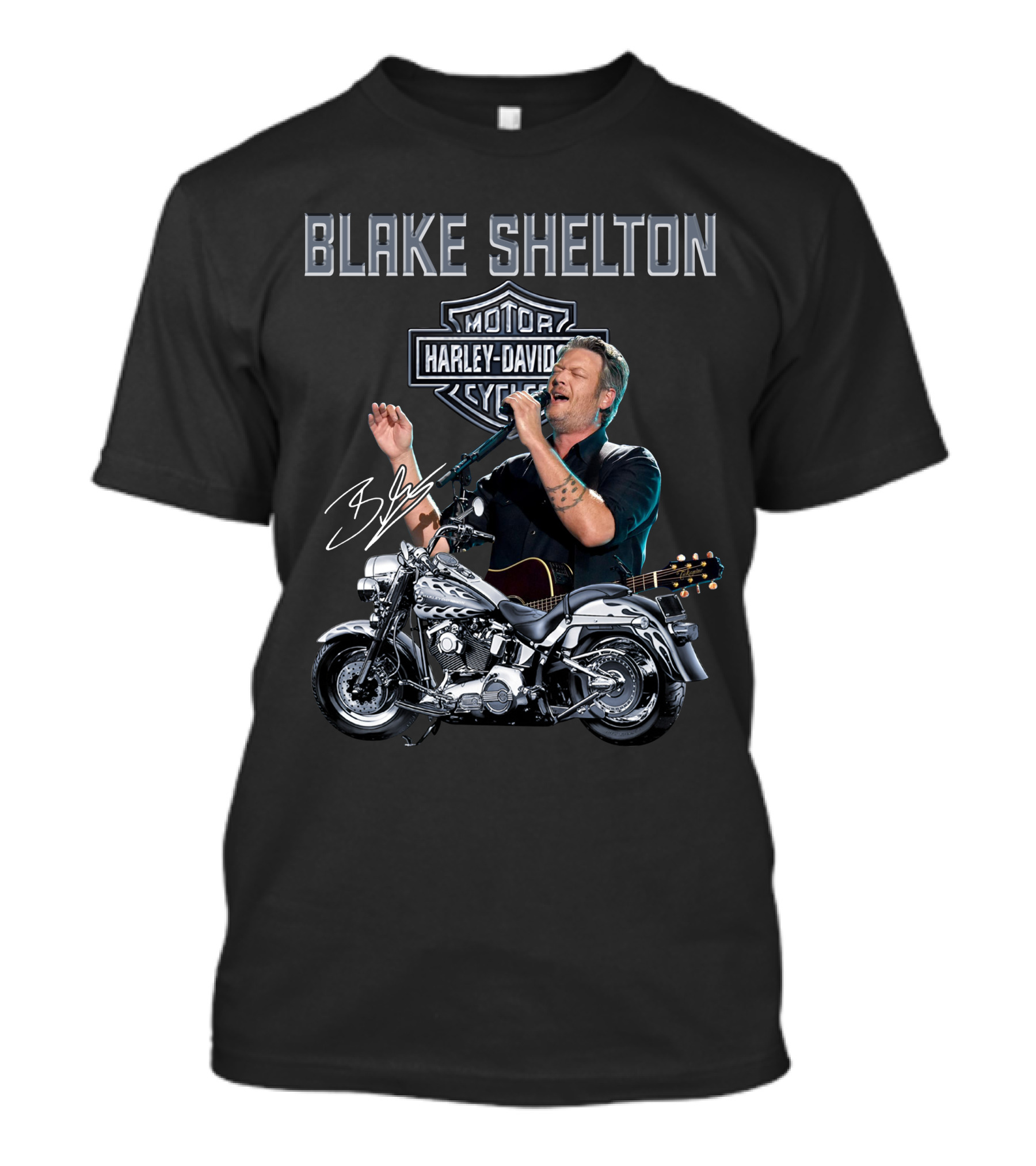 Blake Shelton Harley Davidson Motorcycles 129 Signature Edition T-Shirt