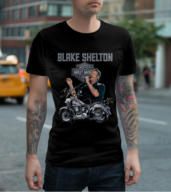 Blake Shelton Harley Davidson Motorcycles 129 Signature Edition T-Shirt