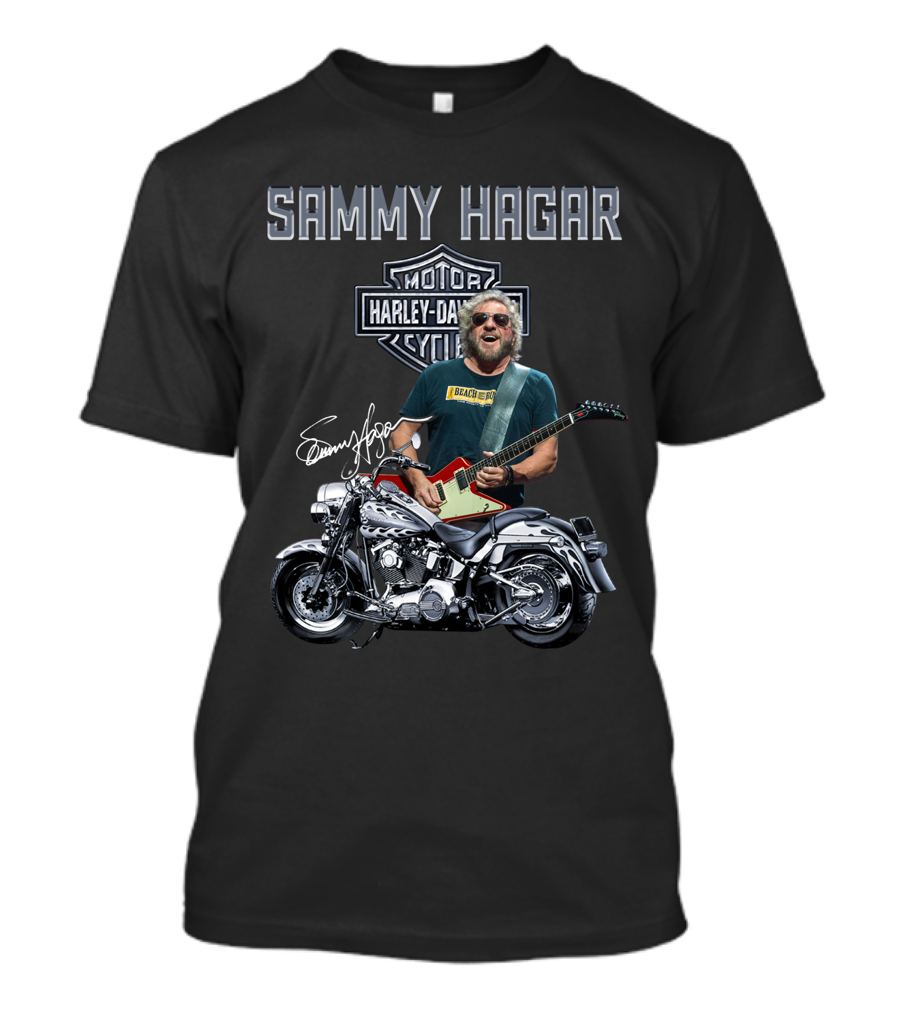 Sammy Hagar Harley Davidson Motorcycles Signature Guitar T-Shirt