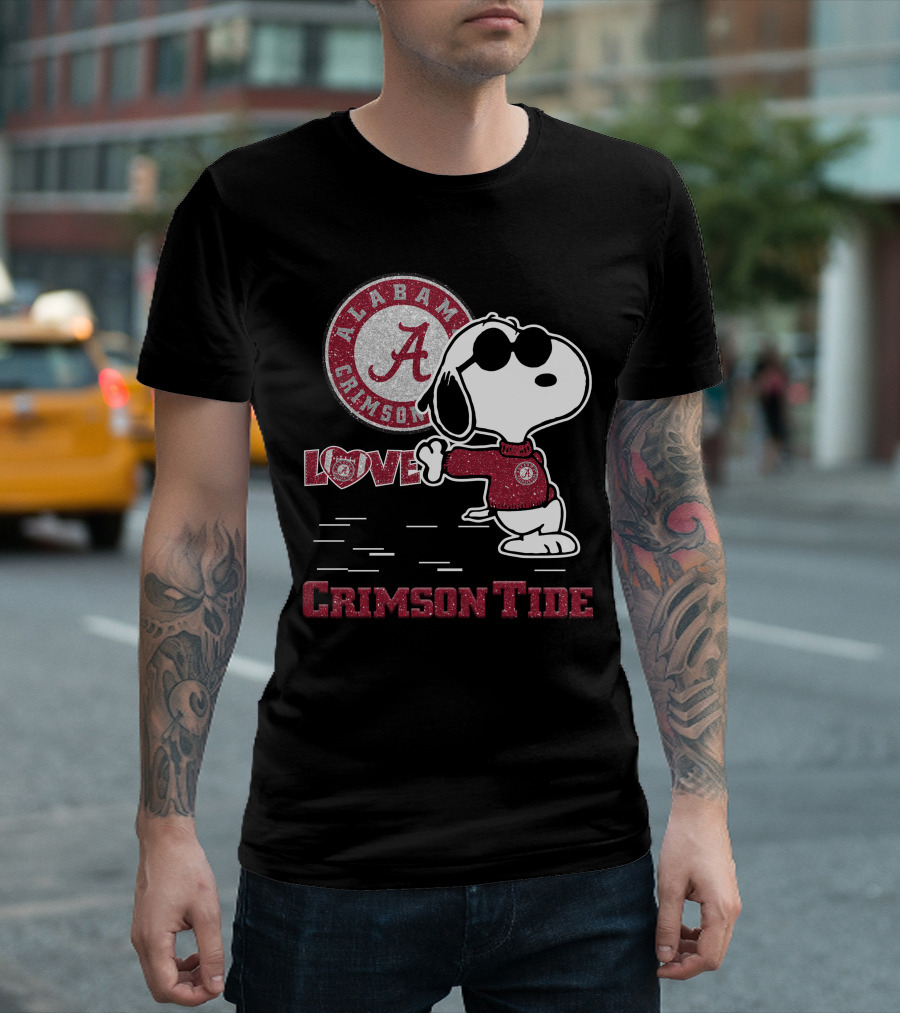 Snoopy Crimson Tide Alabama Love T-Shirt