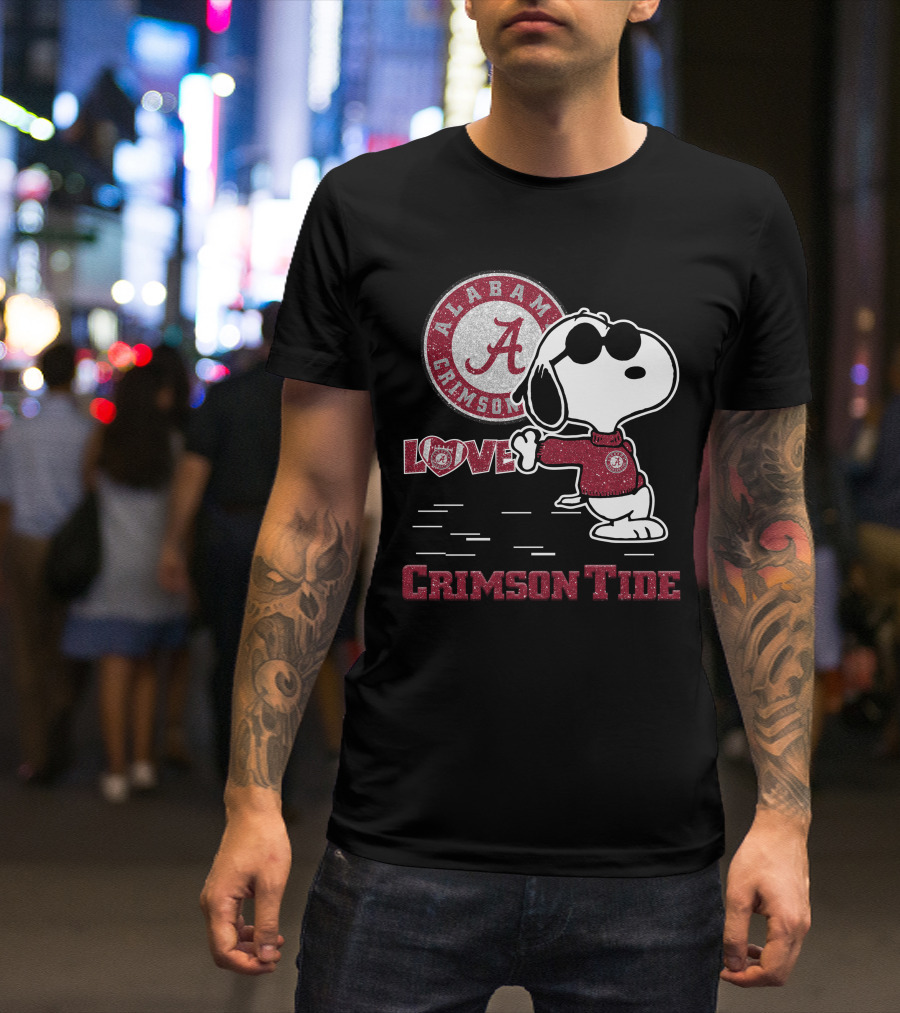 Snoopy Crimson Tide Alabama Love T-Shirt