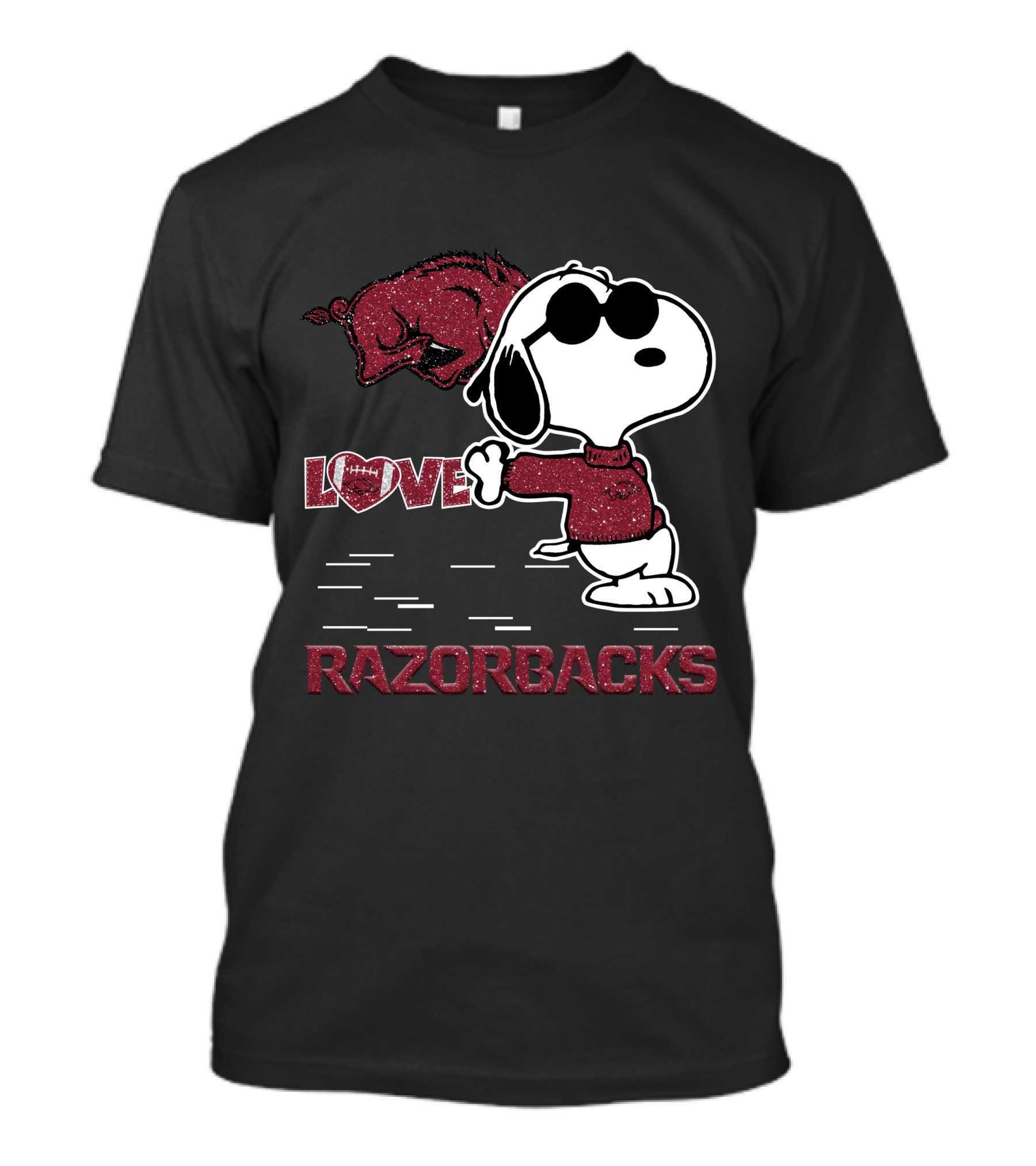 Snoopy Love Razorbacks Arkansas T-Shirt