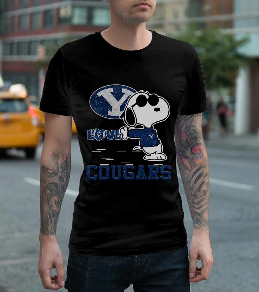 Love BYU Cougars Snoopy Y T-Shirt