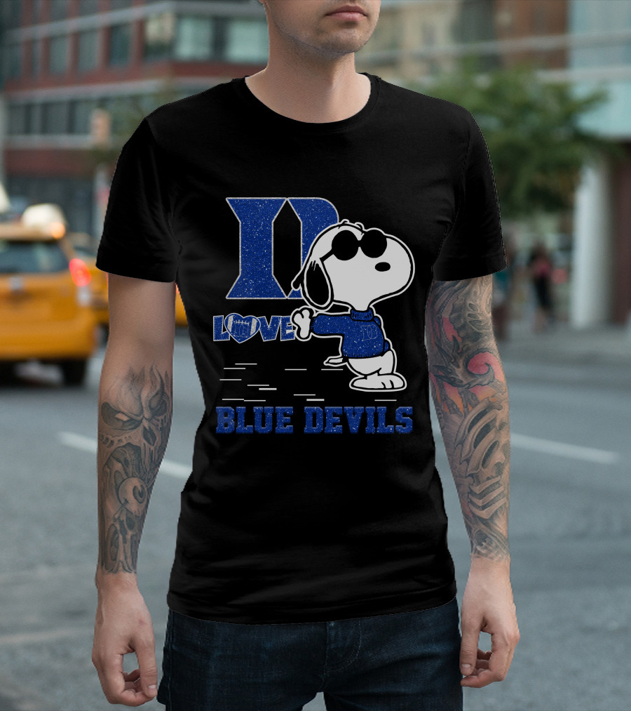 Snoopy Love Duke Blue Devils Peanuts Fan T-Shirt