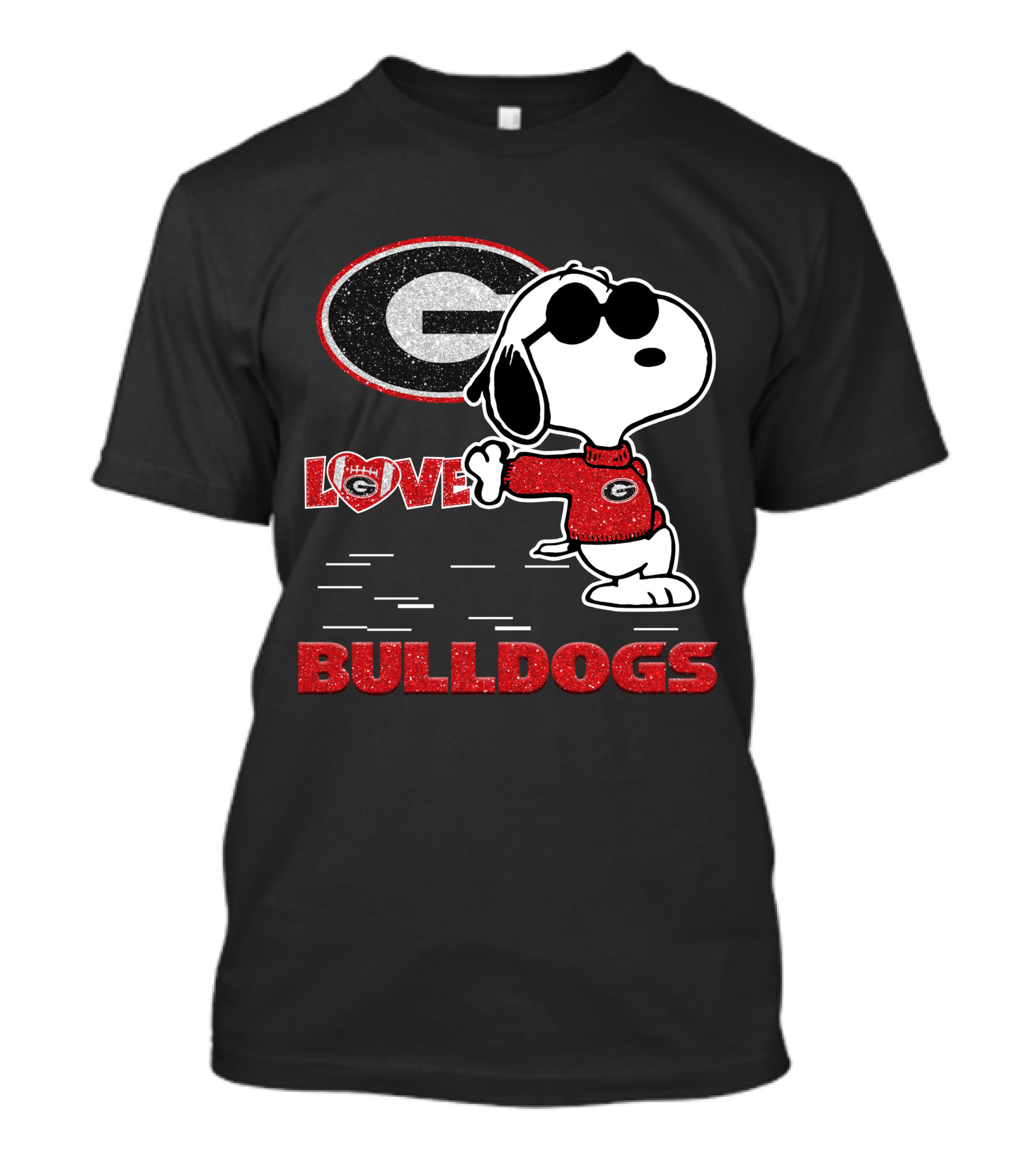 Snoopy Love Georgia Bulldogs Football T-Shirt