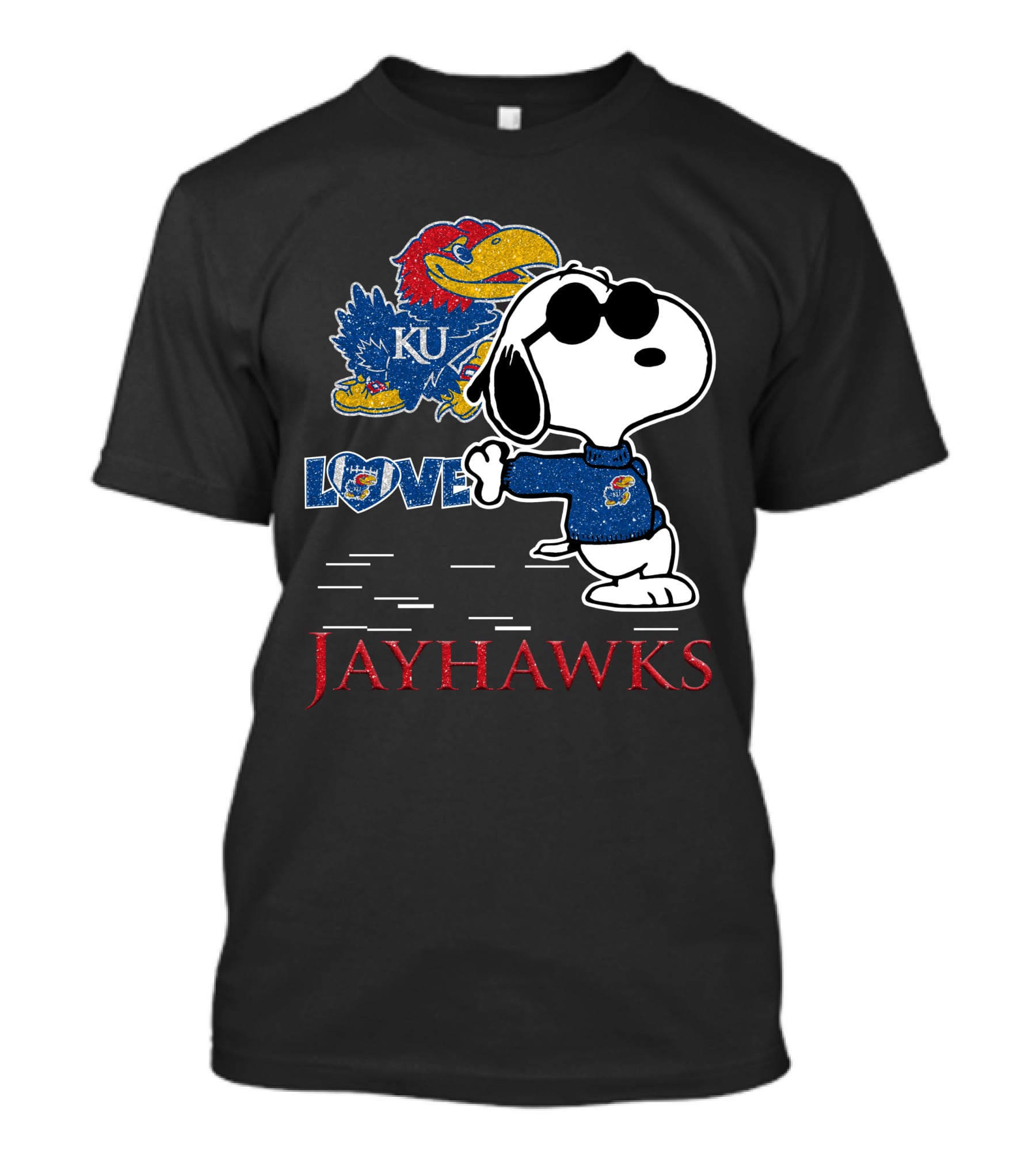 Snoopy KU Love Jayhawks T-Shirt