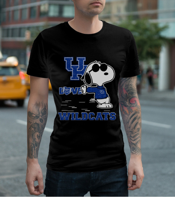 Snoopy Love Kentucky Wildcats Blue UK T-Shirt