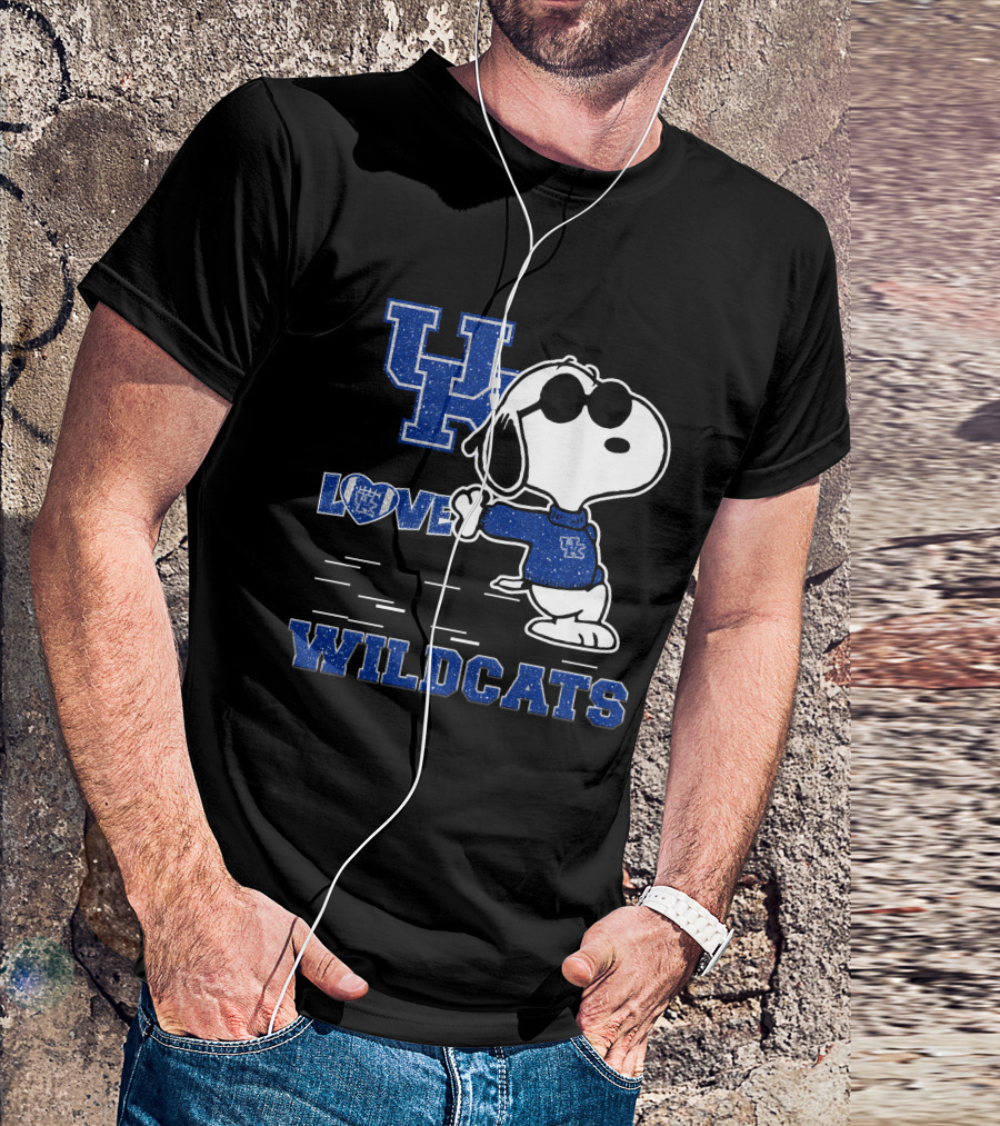 Snoopy Love Kentucky Wildcats Blue UK T-Shirt