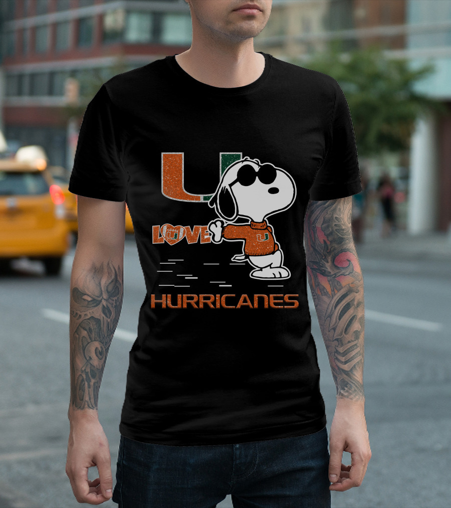 Snoopy Love Miami Hurricanes U T-Shirt