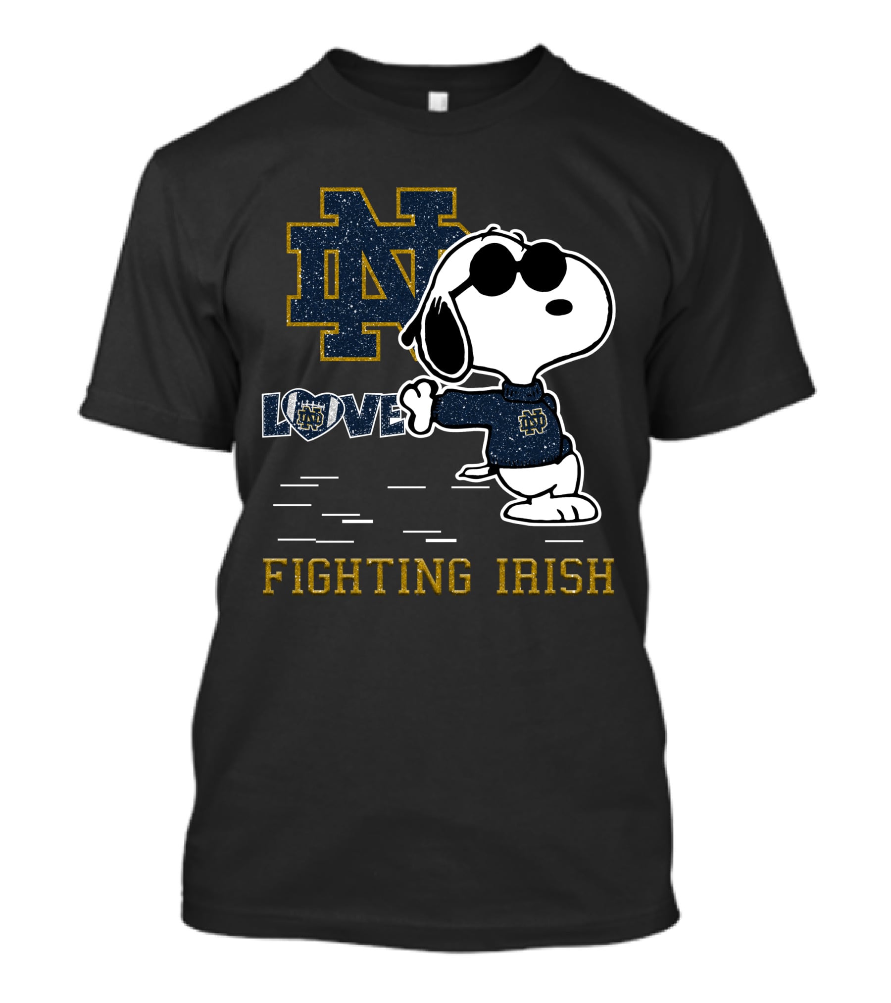 Snoopy ND Love Fighting Irish T-Shirt