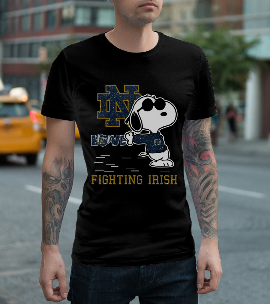 Snoopy ND Love Fighting Irish T-Shirt