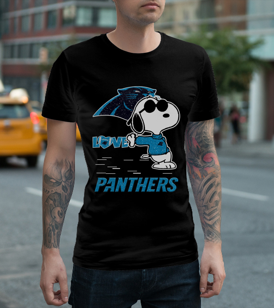 Snoopy Love Panthers Carolina T-Shirt