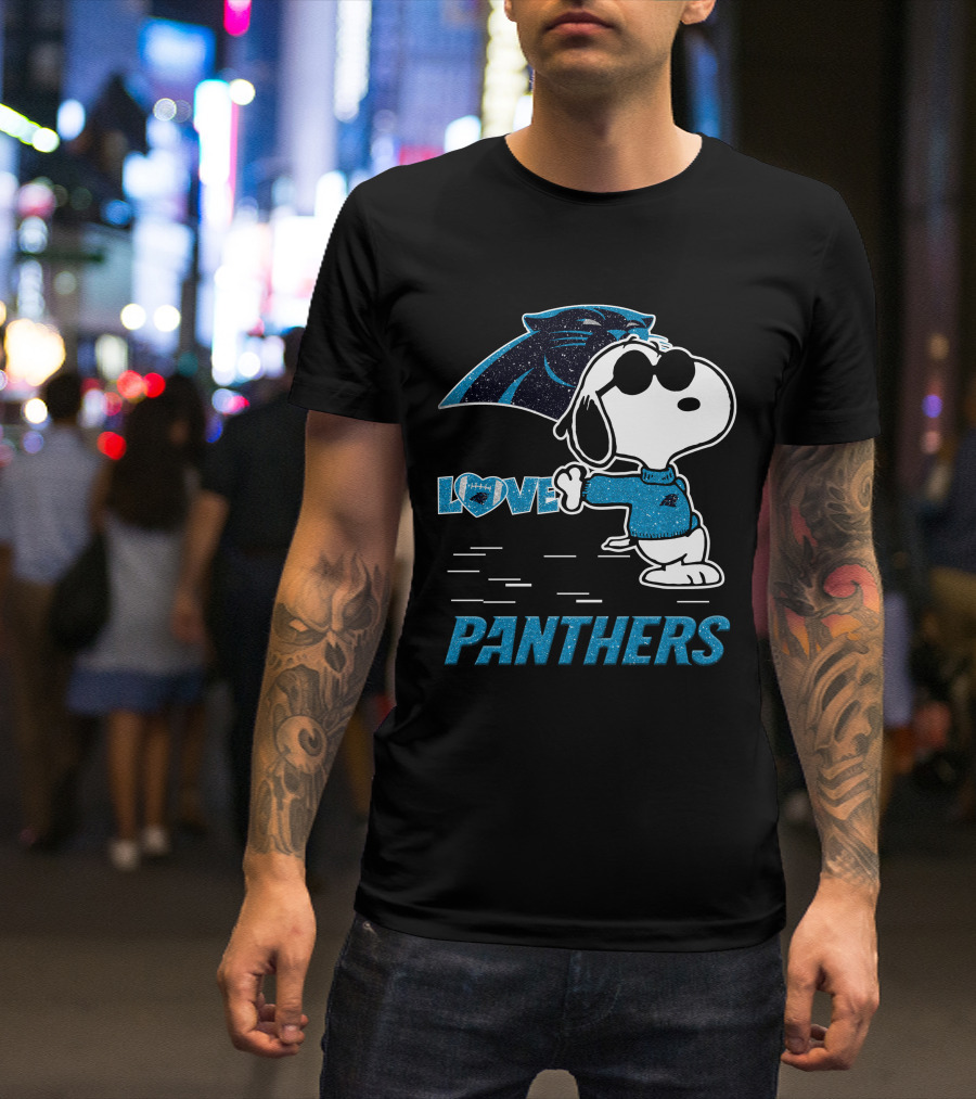 Snoopy Love Panthers Carolina T-Shirt