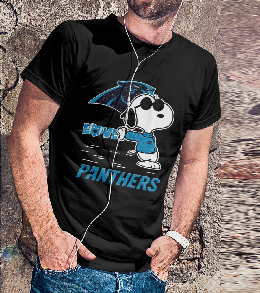 Snoopy Love Panthers Carolina T-Shirt