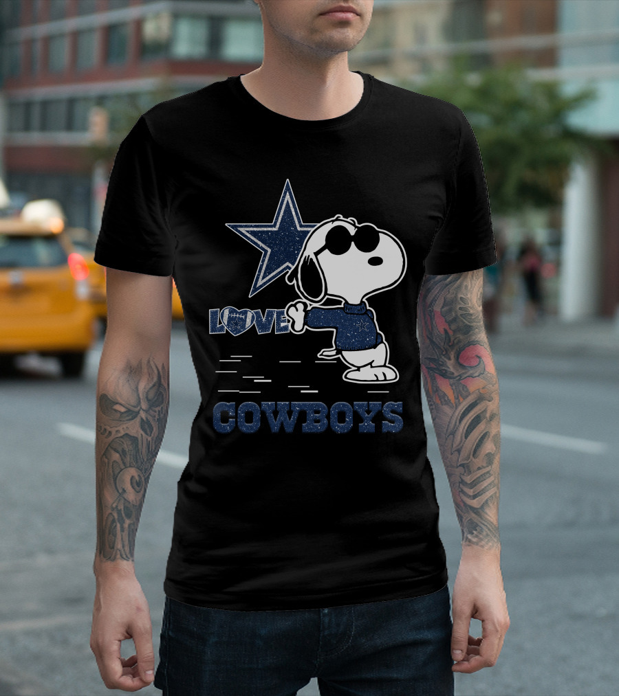 Snoopy Love Dallas Cowboys Nfl Football Fans T-Shirt