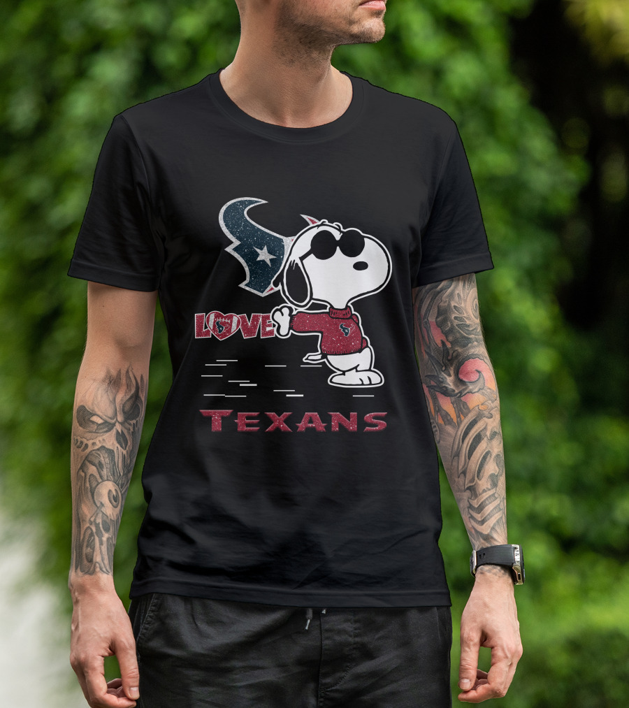 Snoopy Love Houston Texans For Nfl Fans T-Shirt