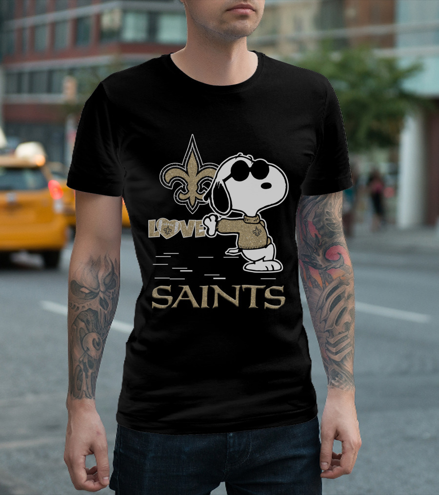 Snoopy Love New Orleans Saints Fleur-de-Lis T-Shirt