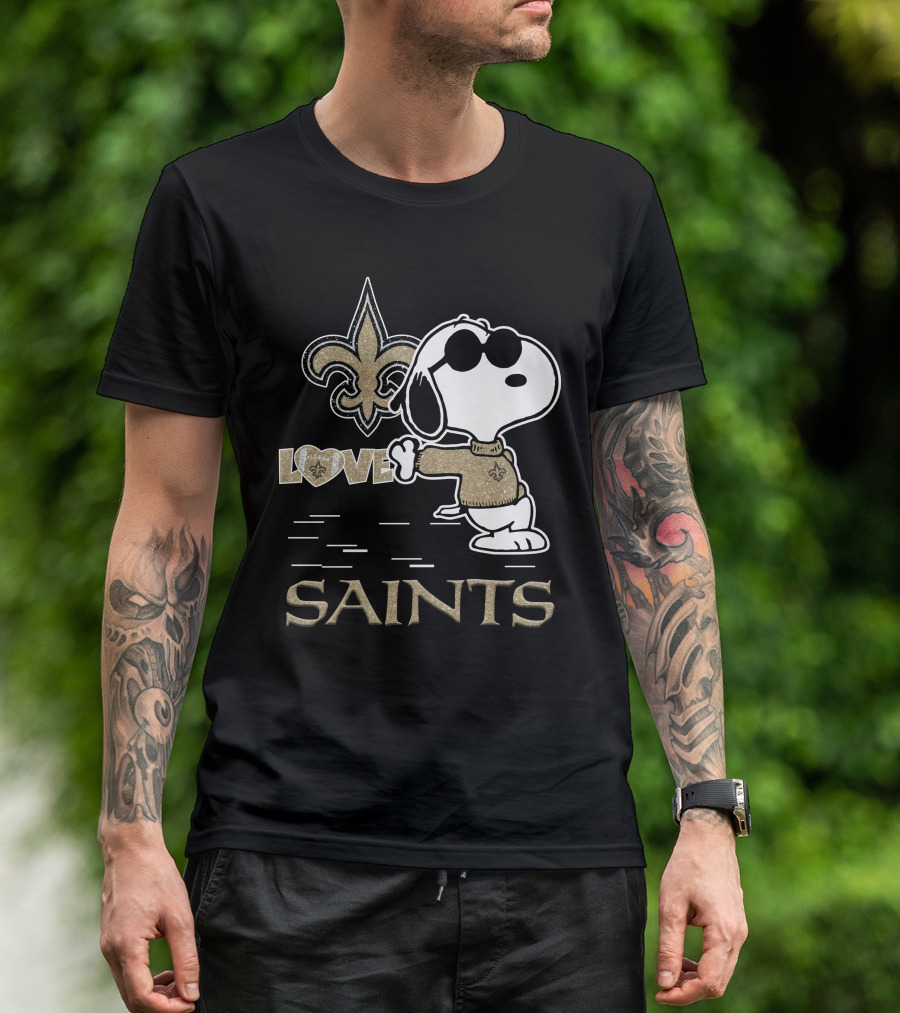 Snoopy Love New Orleans Saints Fleur-de-Lis T-Shirt