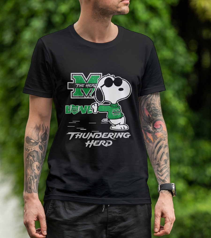 Snoopy Love Marshall The Herd Thundering Herd T-Shirt
