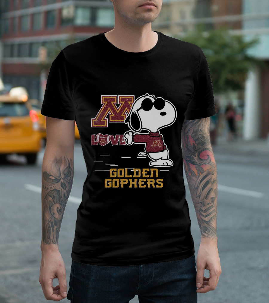 Snoopy Love University of Minnesota Golden Gophers Football T-Shirt