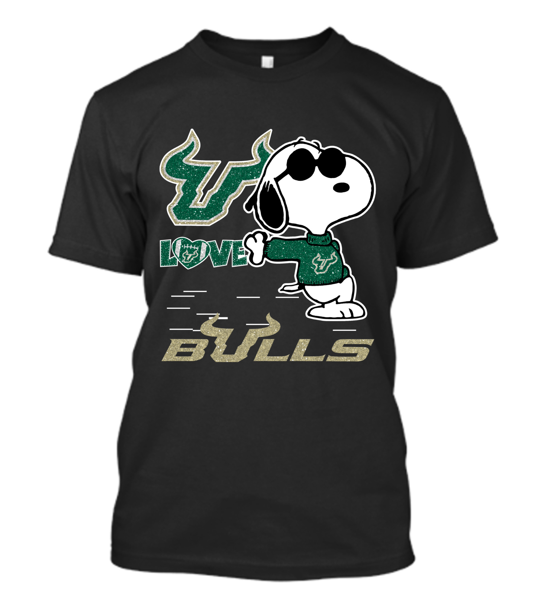 Snoopy Love Bull Horns Bulls T-Shirt