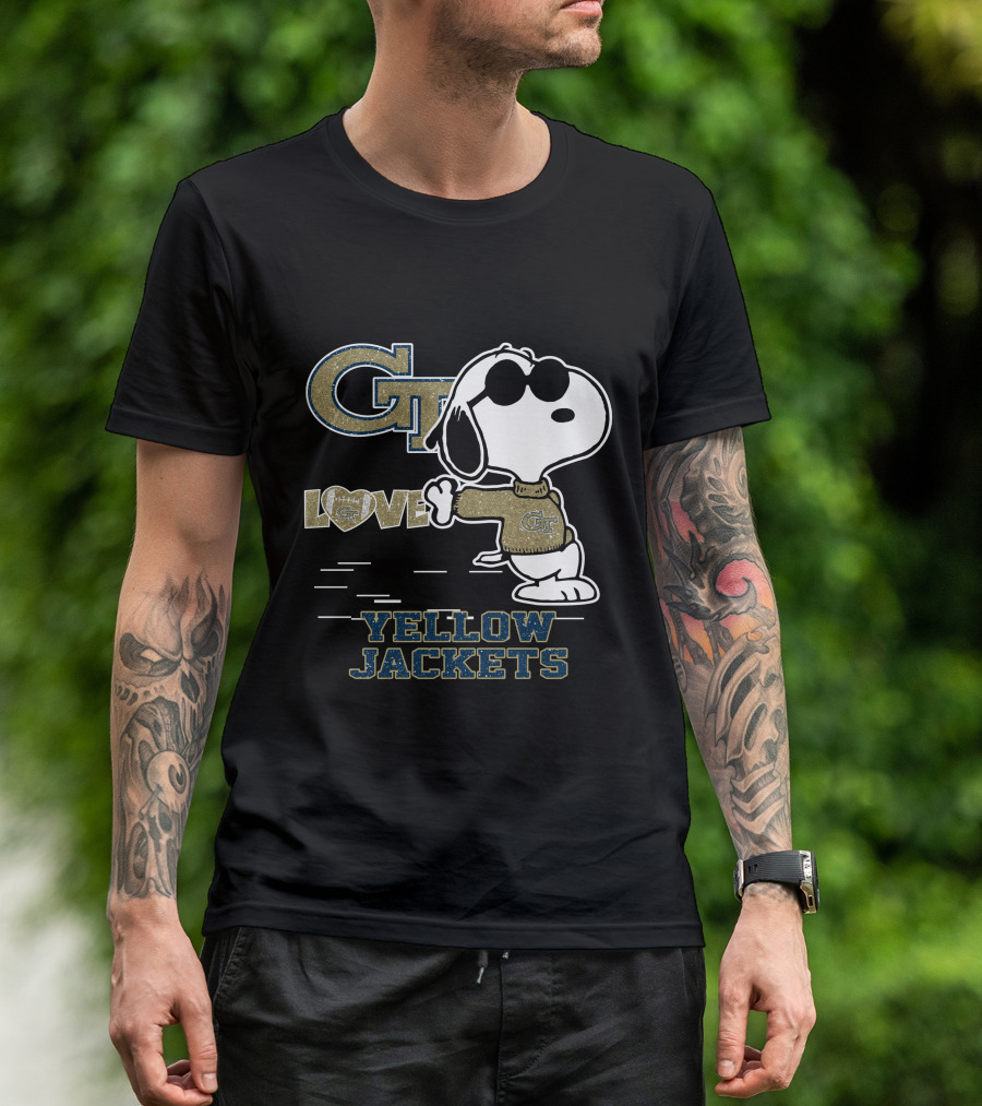 GT Snoopy Love Georgia Tech Yellow Jackets T-Shirt