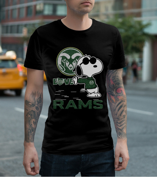 Snoopy Love Colorado State Rams Peanuts Sports Team Spirit T-Shirt