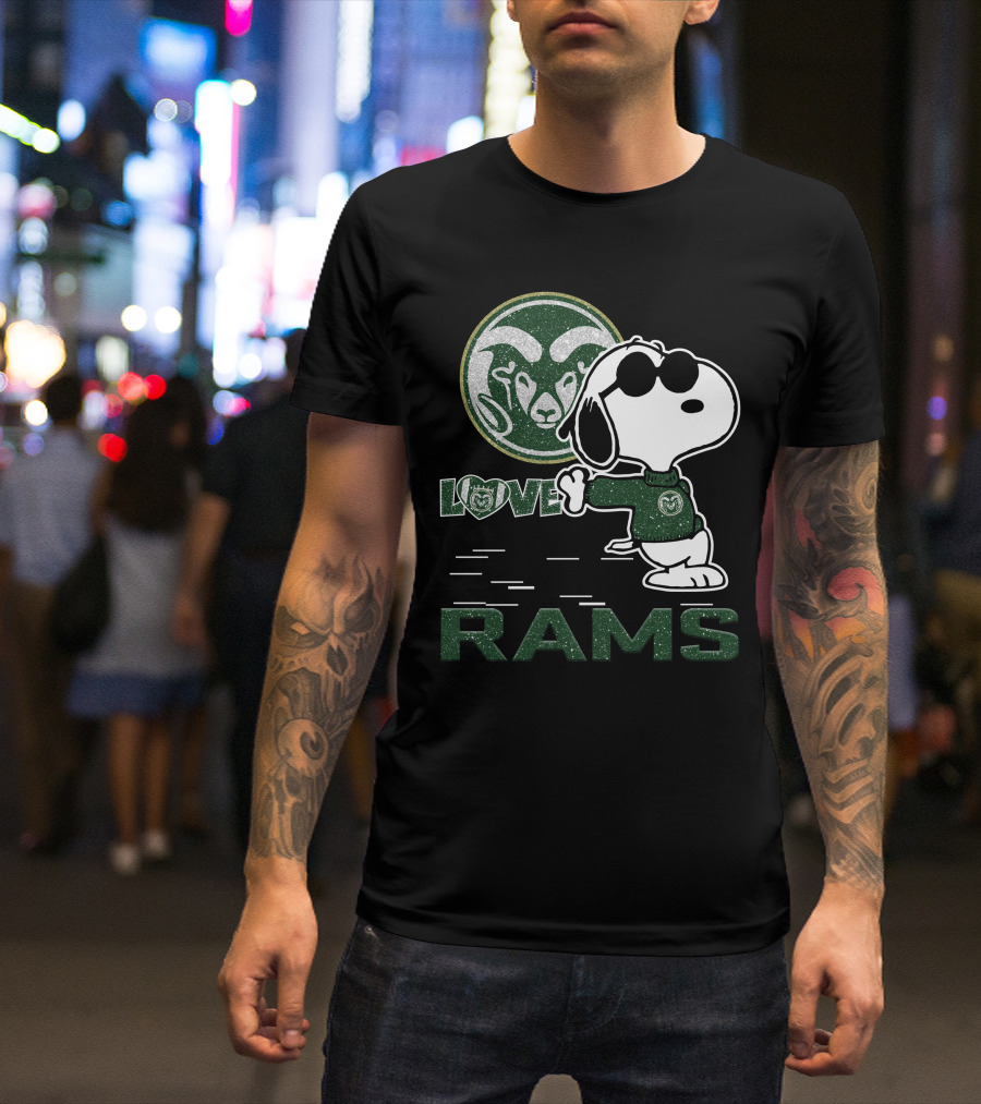 Snoopy Love Colorado State Rams Peanuts Sports Team Spirit T-Shirt
