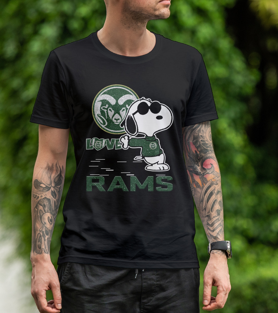 Snoopy Love Colorado State Rams Peanuts Sports Team Spirit T-Shirt