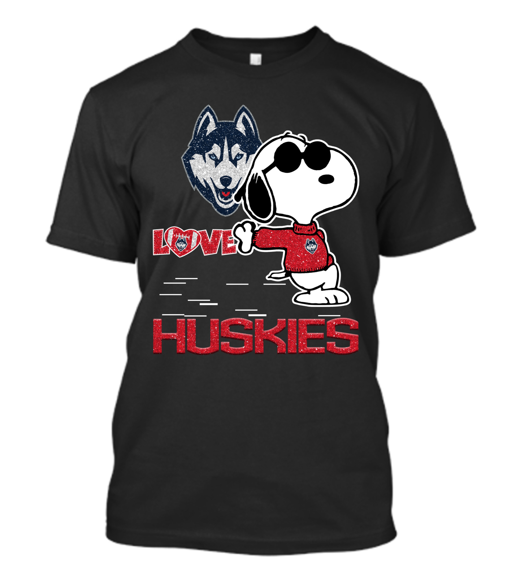 Snoopy Love Huskies UConn T-Shirt