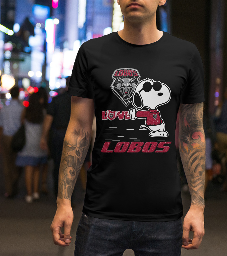 Snoopy Love New Mexico Lobos Wolf T-Shirt