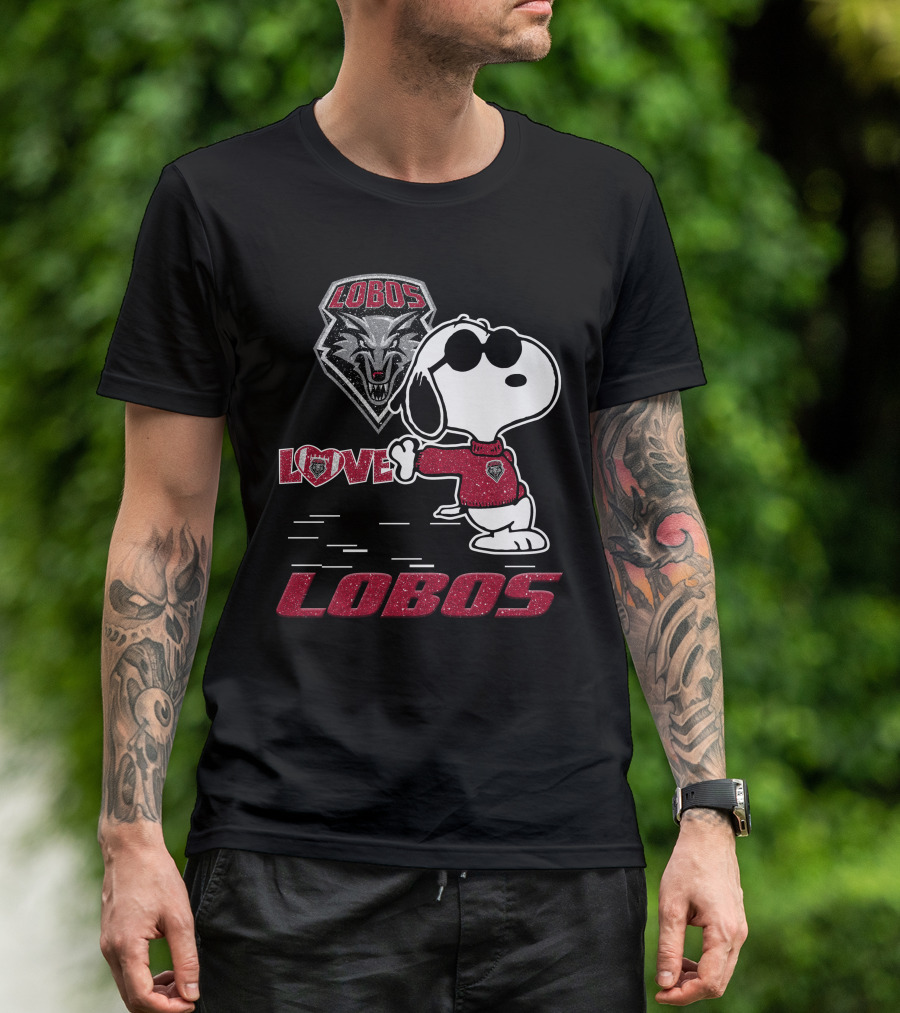 Snoopy Love New Mexico Lobos Wolf T-Shirt