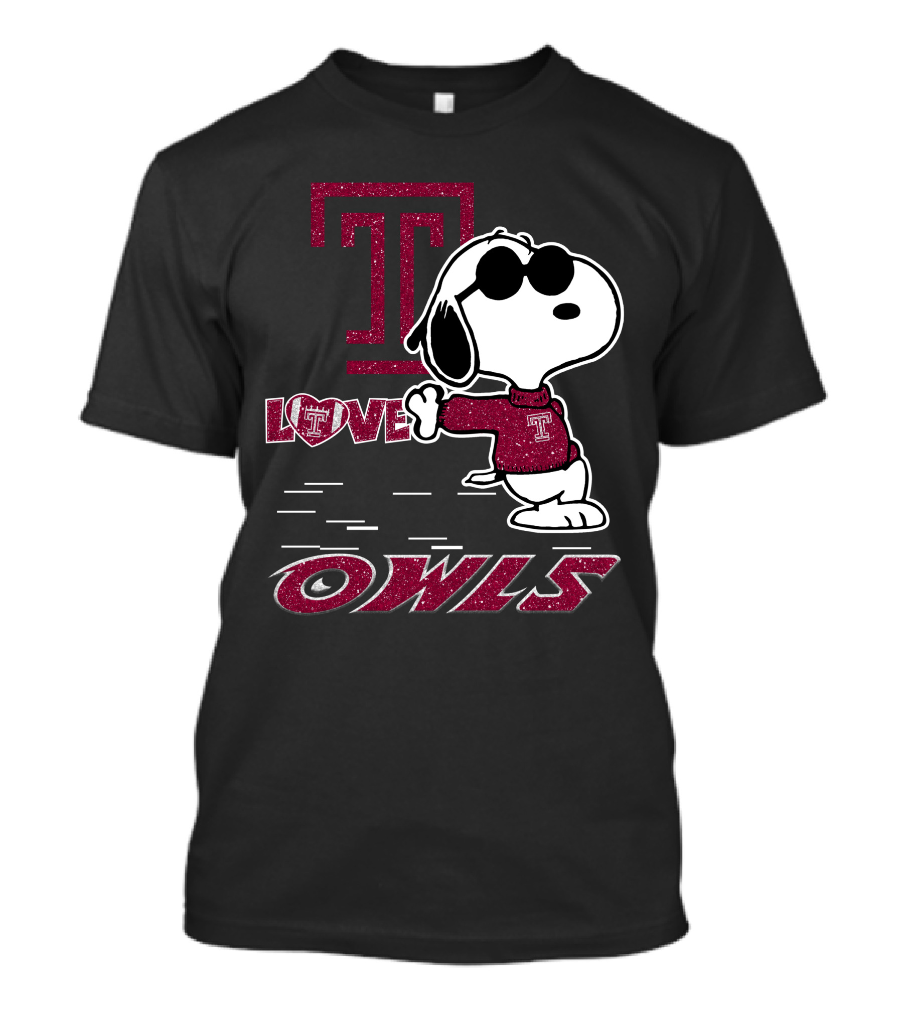 Snoopy Temple Owls Love T Sports T-Shirt